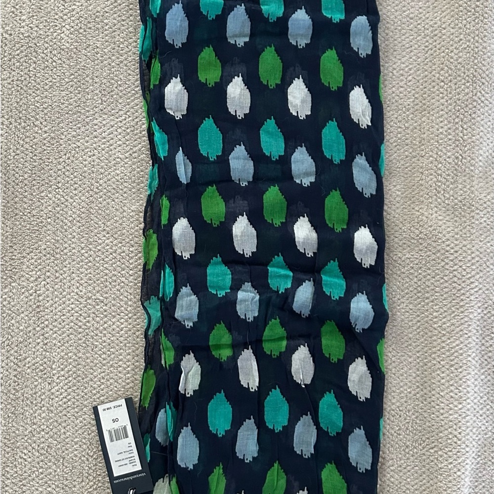 NEW Vineyard Vines 100% cotton nautical navy scarf kat dot wrap sarong